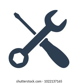 wrench and screwdriver icon on white background. Vector illustration