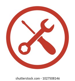 wrench and screwdriver icon on white background. Vector illustration