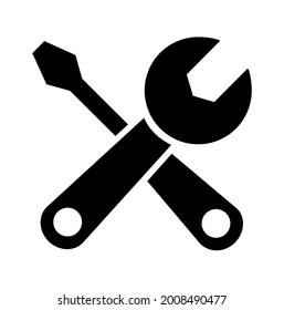 icono de llave y destornillador en fondo blanco