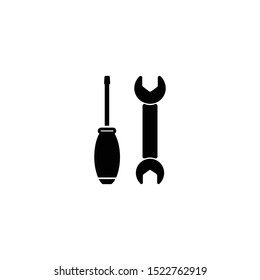 Wrench and screwdriver icon. One of set web icons