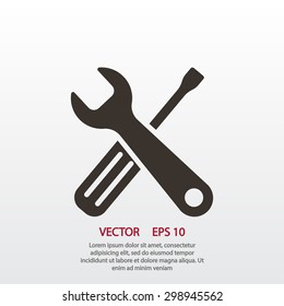 Wrench and screwdriver icon. One of set web icons
