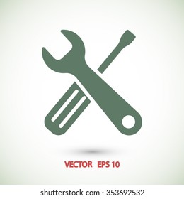 Wrench And Screwdriver Icon. One Of Set Web Icons