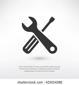 Wrench and screwdriver icon. One of set web icons