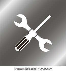 Wrench and screwdriver icon. One of set web icons