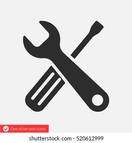 Wrench And Screwdriver Icon. One Of Set Web Icons