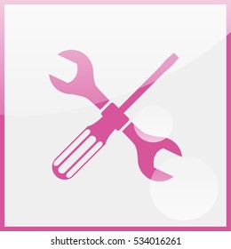 Wrench and screwdriver icon. One of set web icons