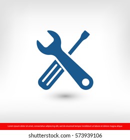 Wrench And Screwdriver Icon. One Of Set Web Icons