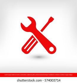Wrench and screwdriver icon. One of set web icons
