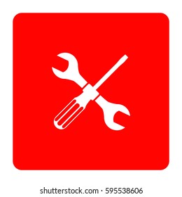 Wrench and screwdriver icon. One of set web icons