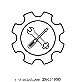 Wrench and Screwdriver Icon. Repair Service Icon. Hand Tools Icon.