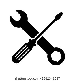 Wrench and Screwdriver Icon. Repair Service Icon. Hand Tools Icon.