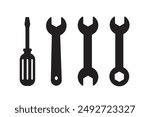 Wrench and screwdriver icon. repair symbol vector illustration