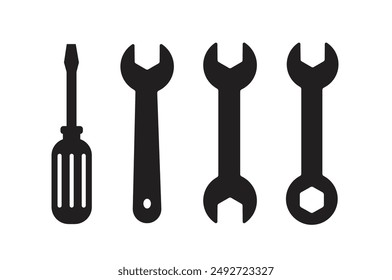 Wrench and screwdriver icon. repair symbol vector illustration