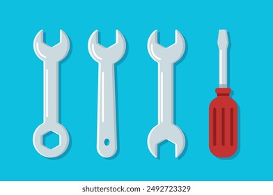 Wrench and screwdriver icon. repair symbol vector illustration