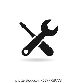 Wrench and screwdriver icon. Repair icon vector design illustration. Tools icon design