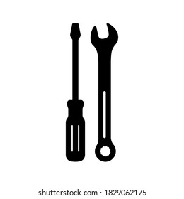 Wrench and screwdriver icon. Service tools vector. vector illustration