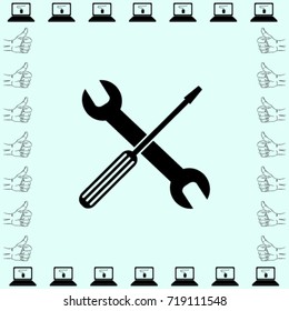 Wrench and screwdriver icon, service vector illustration