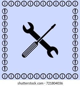 Wrench and screwdriver icon, service vector illustration