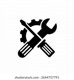 Llave inglesa y destornillador, ajuste del icono 
