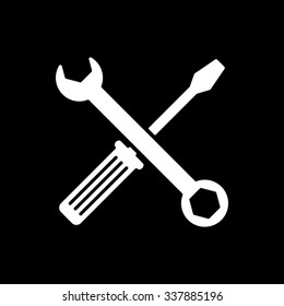 The wrench and screwdriver icon. Settings symbol. Flat Vector illustration