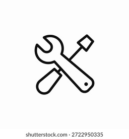 Vector de signo de icono de llave y destornillador