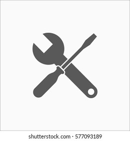 wrench and screwdriver icon, tool vector