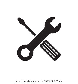 Wrench And Screwdriver Icon. Tools Vector Icon