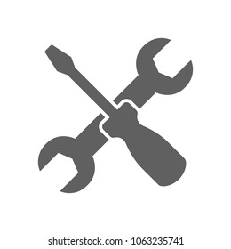 Wrench and screwdriver icon in trendy flat style isolated on white background. Symbol for your web site design, logo, app, UI. Vector illustration, EPS
