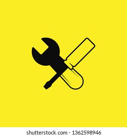 wrench and screwdriver icon vector