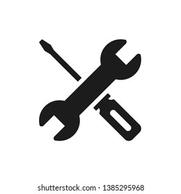 Wrench and screwdriver icon. Vector icon