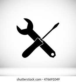 Wrench and screwdriver icon, vector best flat , EPS