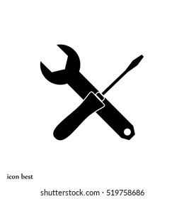 Wrench and screwdriver icon, vector best flat icon, EPS