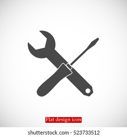 Wrench and screwdriver icon, vector best flat icon, EPS