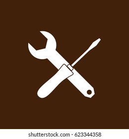 Wrench and screwdriver icon, vector best flat icon, EPS