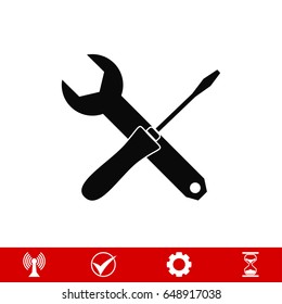 Wrench and screwdriver icon, vector best flat icon, EPS