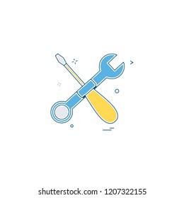 wrench screwdriver icon vector design