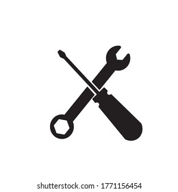wrench screwdriver icon vector design template