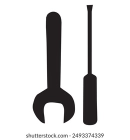 wrench and screwdriver icon vector design
