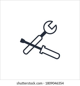 Wrench & Screwdriver icon vector illustration. Premium quality flat icon in trendy style.