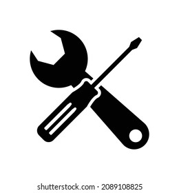 wrench and screwdriver icon, wrench vector, screwdriver illustration