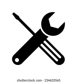 Wrench and screwdriver icon, vector illustration