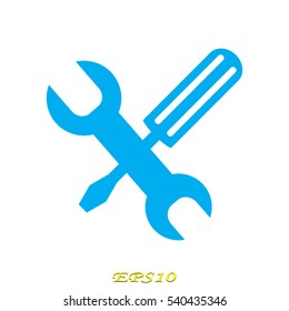 wrench, screwdriver, icon, vector illustration EPS 10