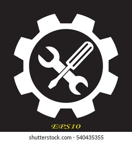 wrench, screwdriver, icon, vector illustration EPS 10