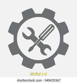 wrench, screwdriver, icon, vector illustration EPS 10