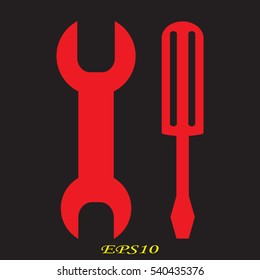 wrench, screwdriver, icon, vector illustration EPS 10