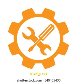 wrench, screwdriver, icon, vector illustration EPS 10