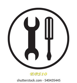 wrench, screwdriver, icon, vector illustration EPS 10