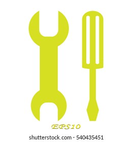 wrench, screwdriver, icon, vector illustration EPS 10