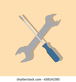 Wrench and screwdriver icon, vector illustration design. Tools collection.