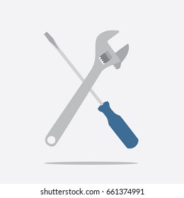 Wrench and screwdriver icon, vector illustration design. Tools collection.